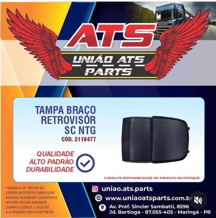 Tampa braço retrovisor Scania NTG